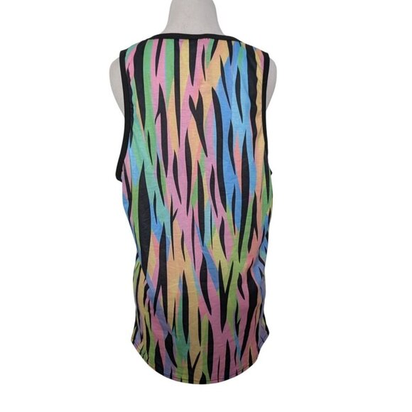NEW iEDM Tiger Stripe Tunic Dress Womens Size Med Colorful Sleeveless Pullover - Picture 8 of 11